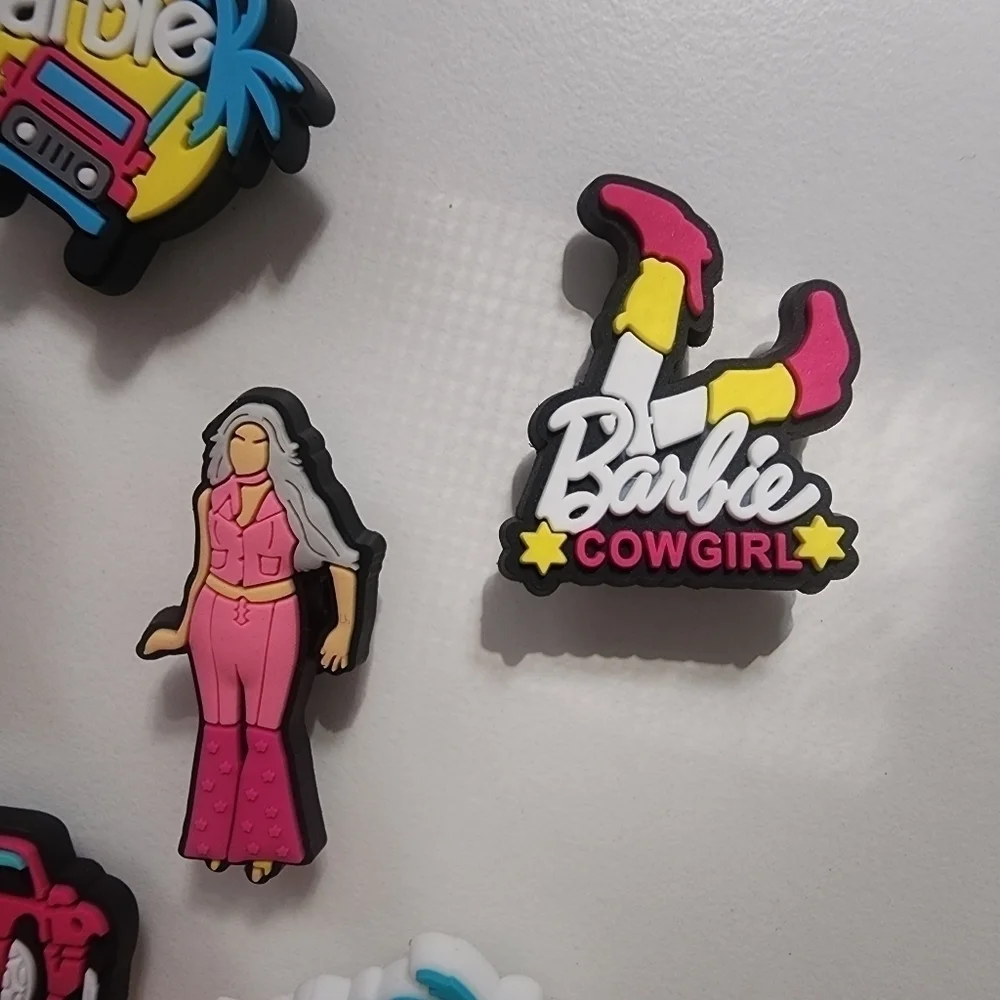 NEW Barbie Pink Cowgirl Doll Bundle 11 Shoe Charms Crocs